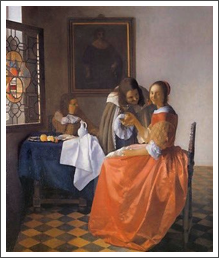 Vermeer: 1660 Girl with Wine Glass (Source Painting)